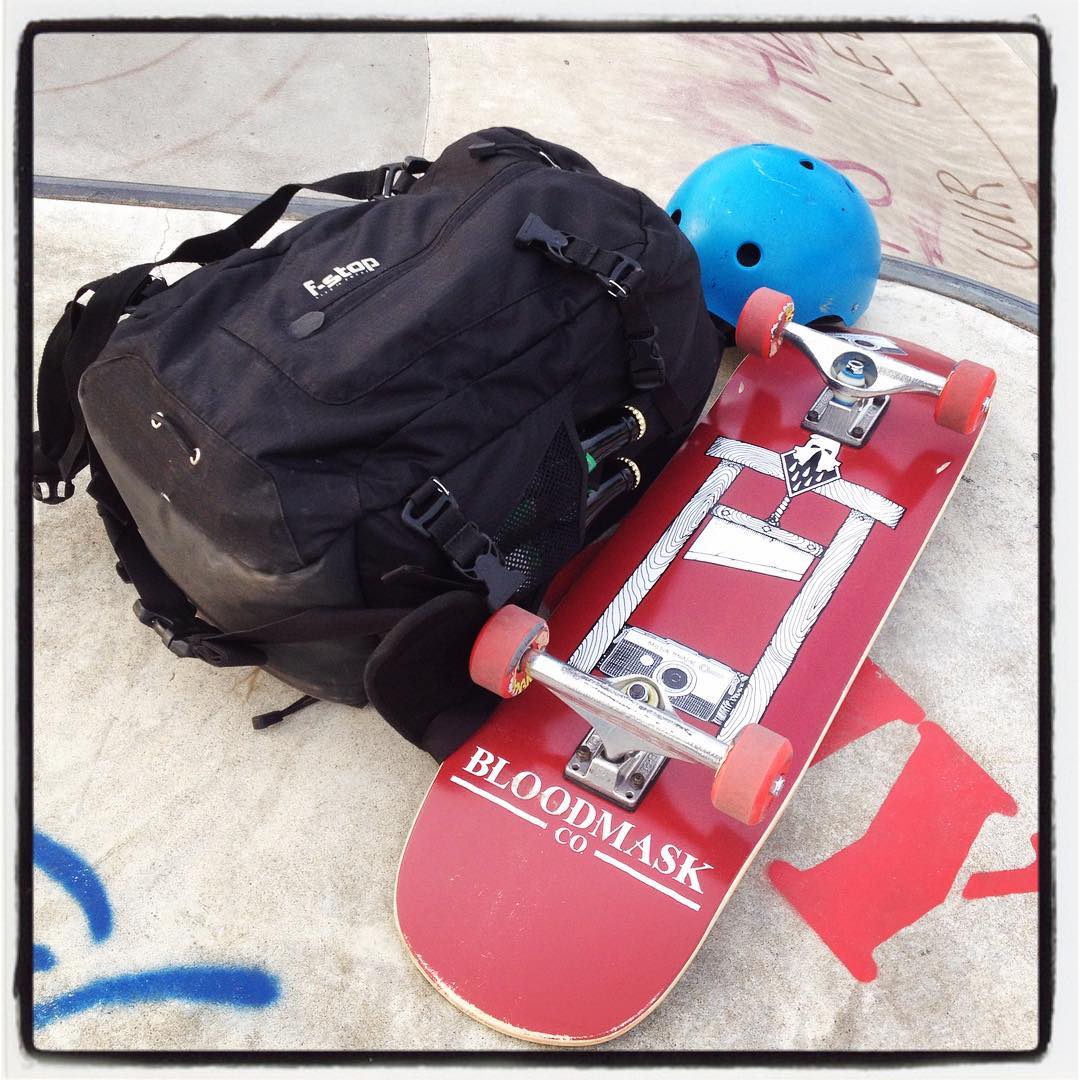 Short after work session at the Berg today with a new ride and one of my favorite photo/skate bags the F-Stop Guru